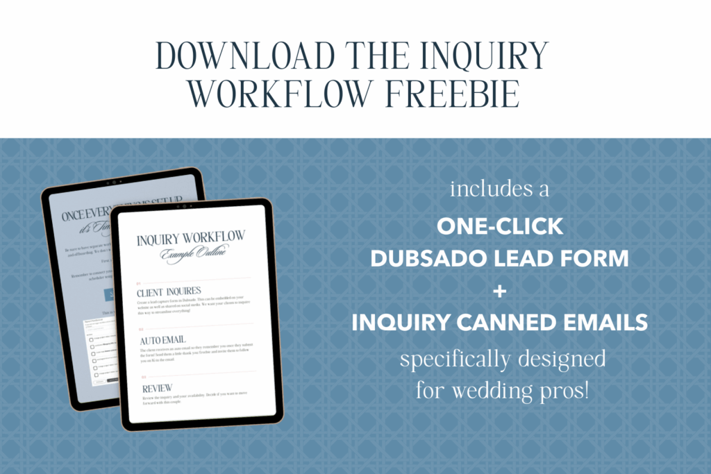 How to set up a lead capture form in Dubsado Workflow with Inquiry Canned Emails