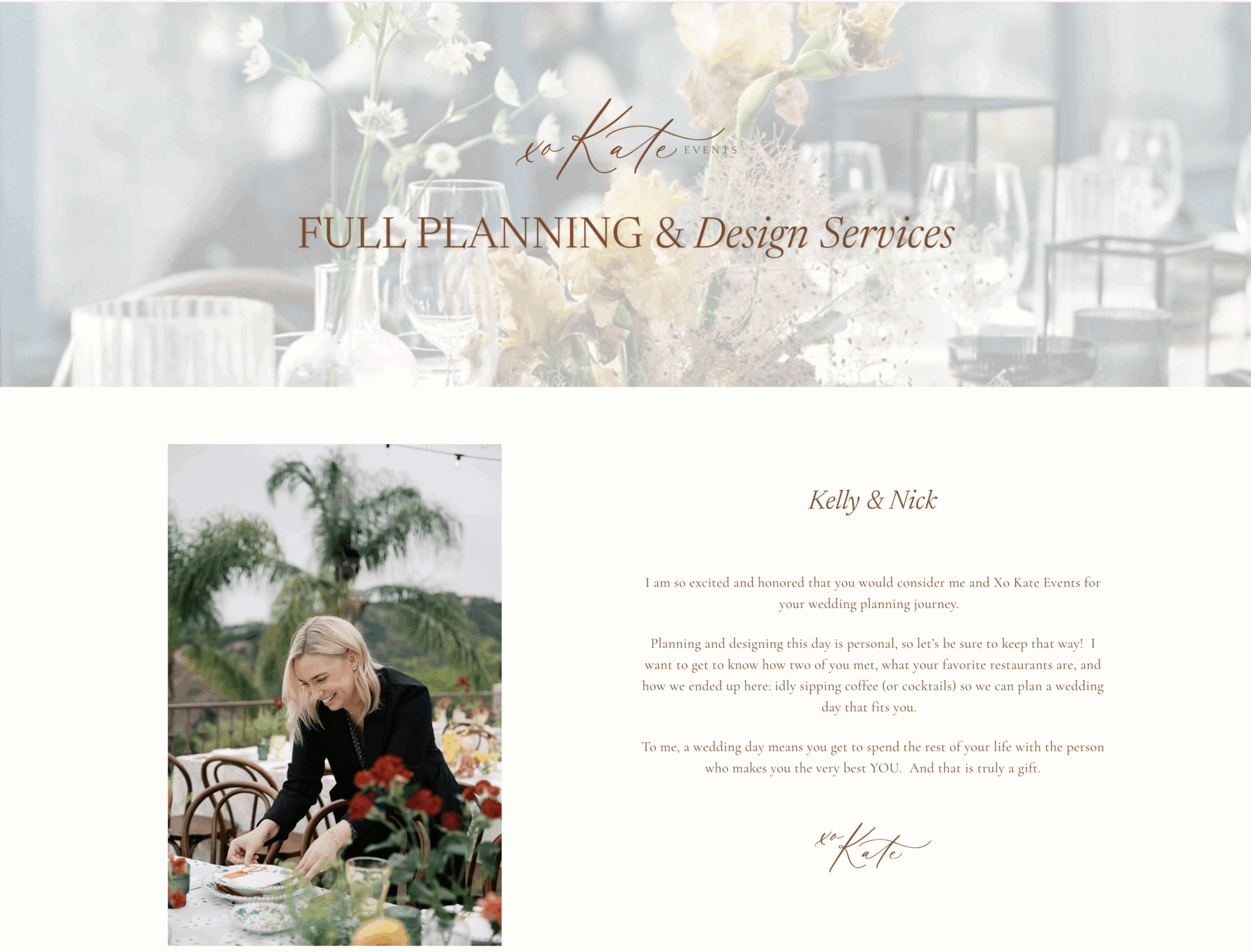 wedding planner custom coded Dubsado proposal introduction section