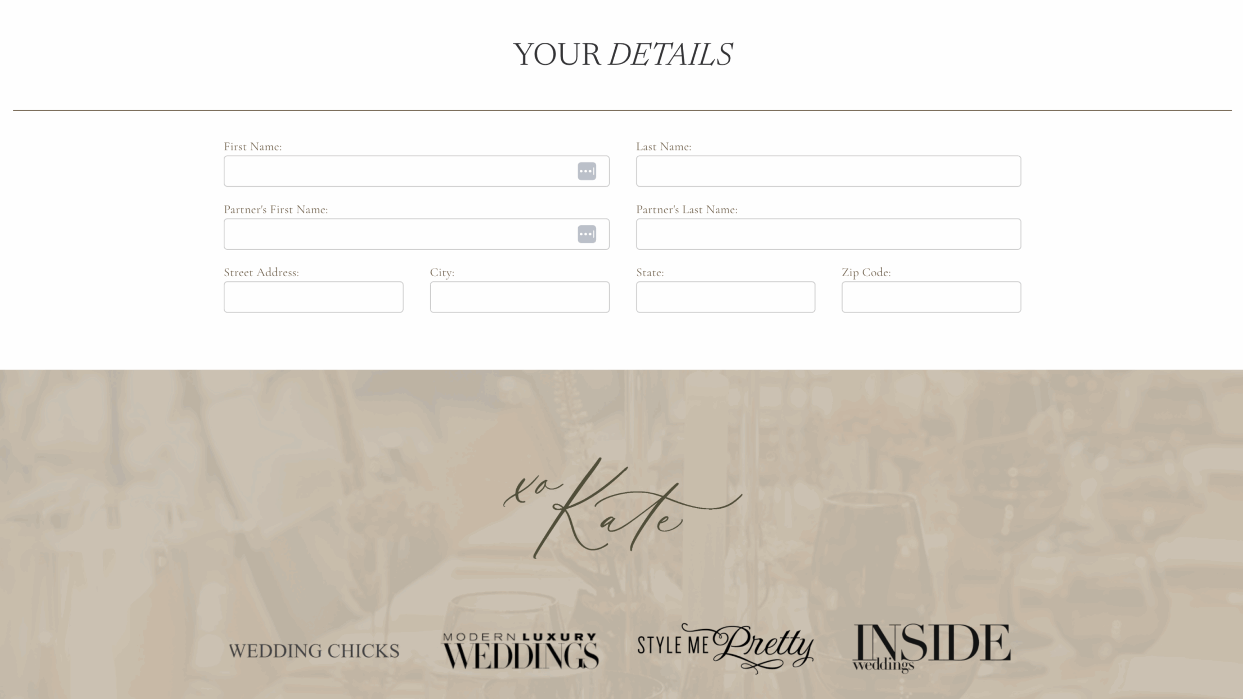 wedding planner custom coded Dubsado proposal booking section
