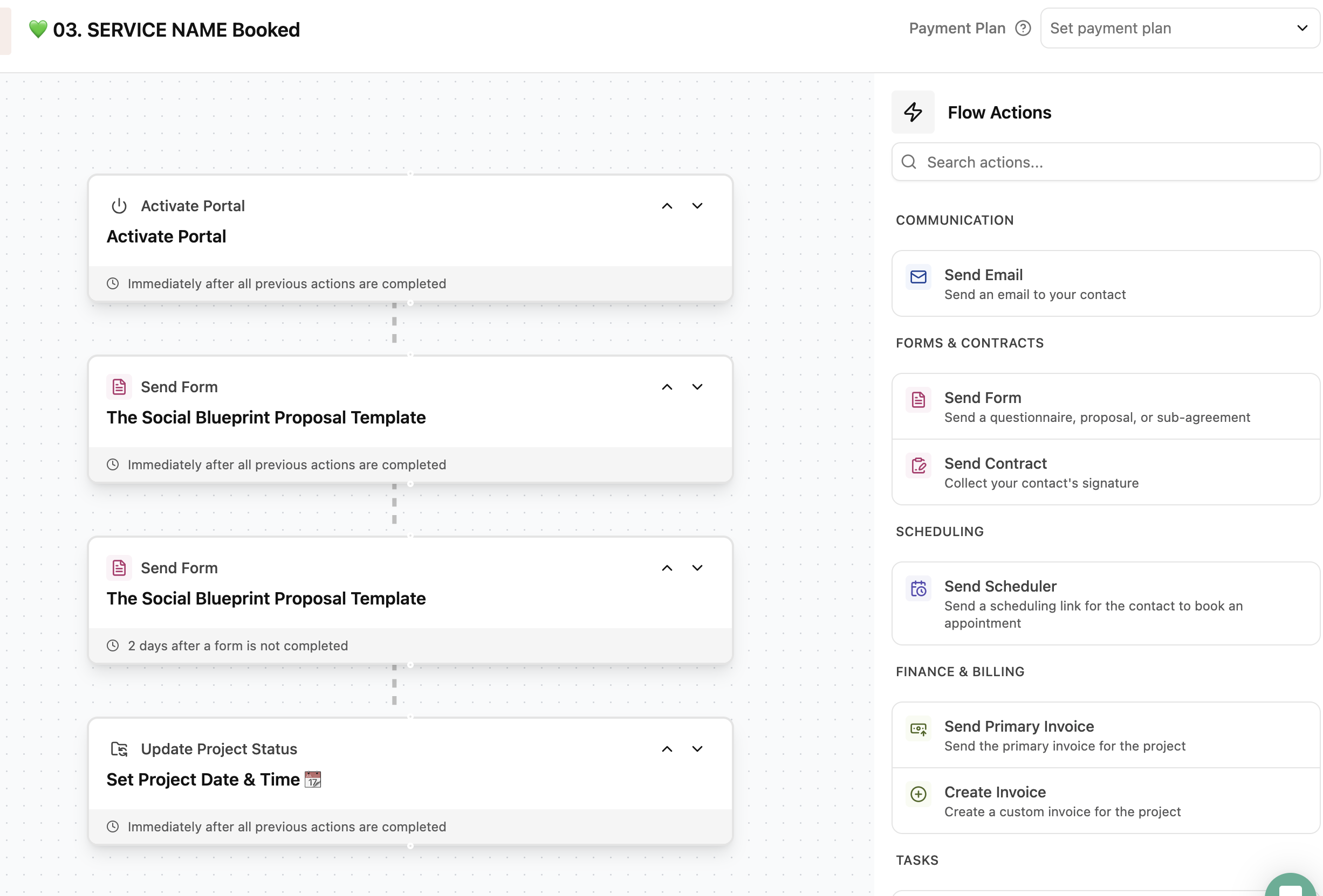 Dubsado 3.0 flows feature (previously workflows) 