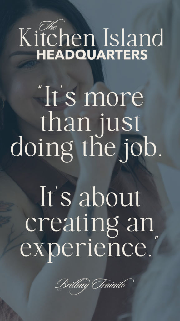 Quote from Brittney Trainito about creating a memorable client experience in your wedding business.